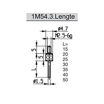 Meetkloktaster Stift, Diam.1,5mm