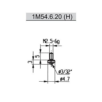 Meetkloktaster Kogel, L=3mm