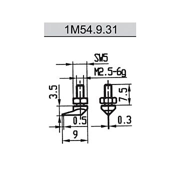 Meetkloktaster zijdelings verzet