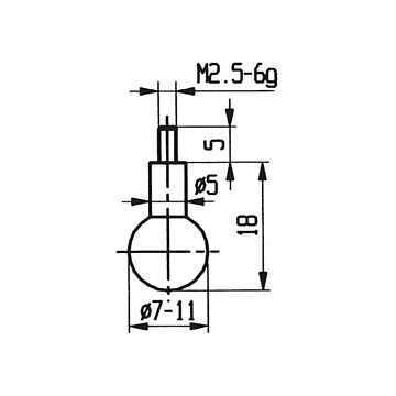 Meetkloktaster Kogel, diam. 7 tot 10mm